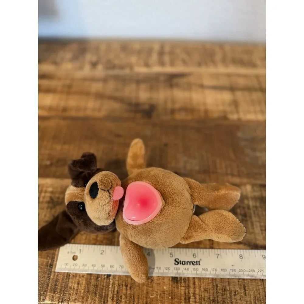 K&M 2005 Plush Stuffed Toy Dog Plush Puppy Light Up Red Heart On Belly